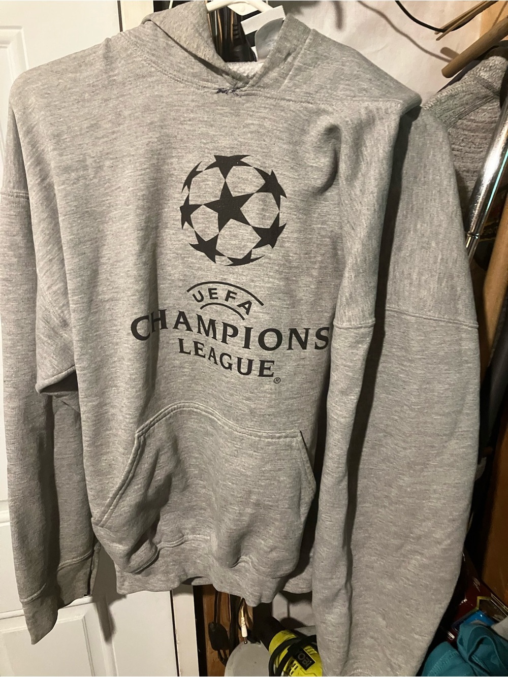 UEFA Euro Soccer champions league pullover Hooded Sweatshirt adult size large